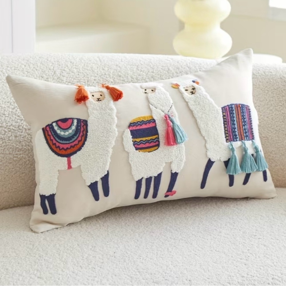 Colorful Llama Decorative Pillow Cover